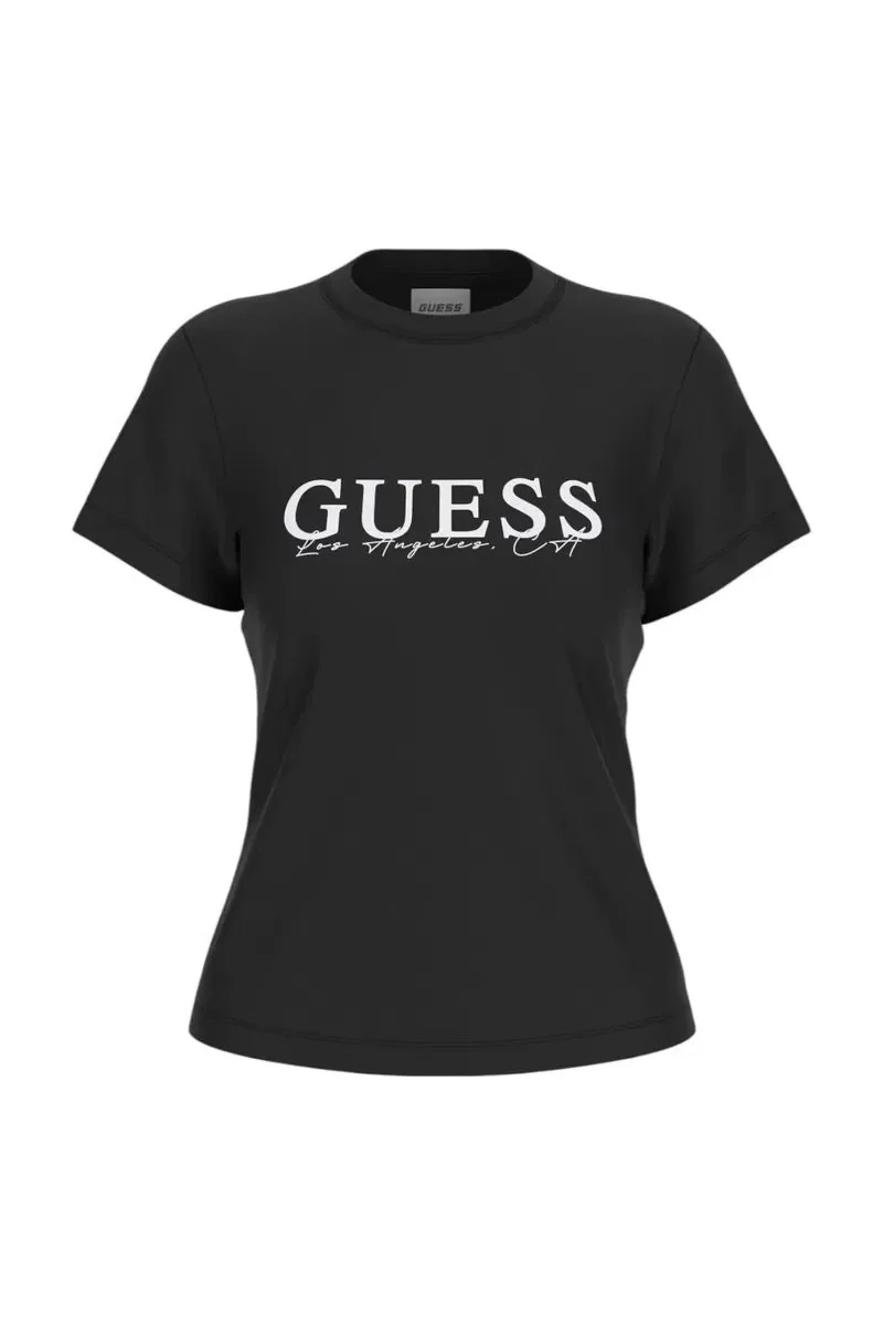 Guess KAMELIE CN T-SHIRT Kadın Siyah T-shirt V5GI15J1314-JBLK