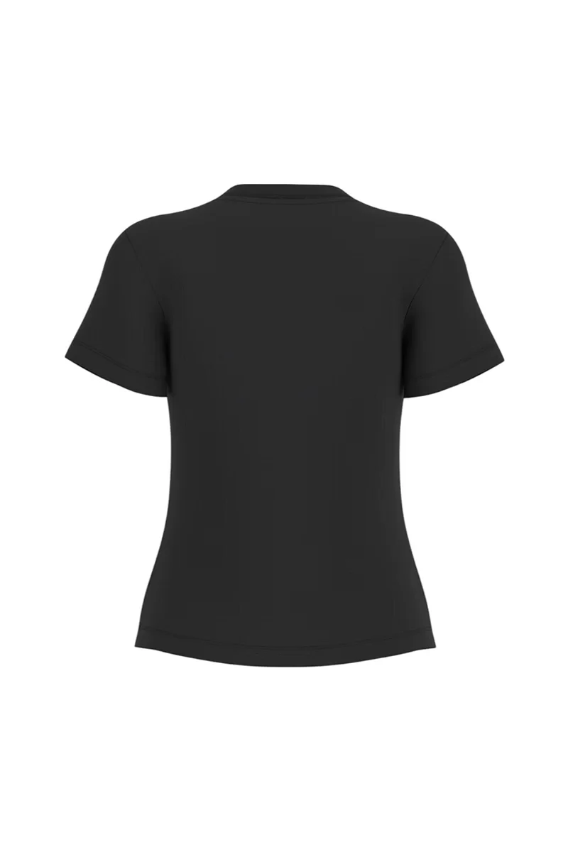 Guess NARCISO CN T-SHIRT Kadın Siyah T-shirt V5GI10K9RM1-JBLK