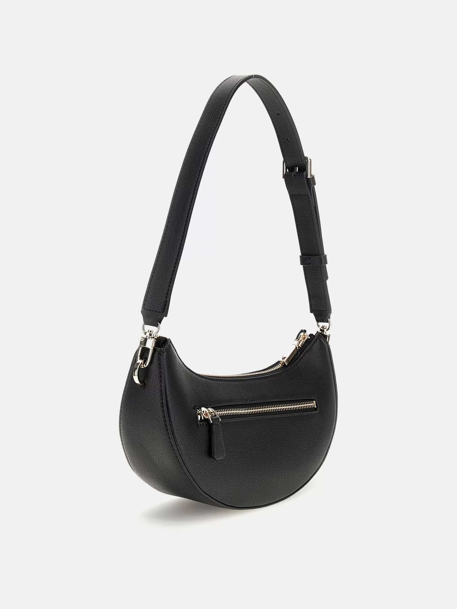 Guess NASTRA TOP ZIP SHOULDER BAG Kadın Siyah Omuz Çantası HWBG9637170-BLA