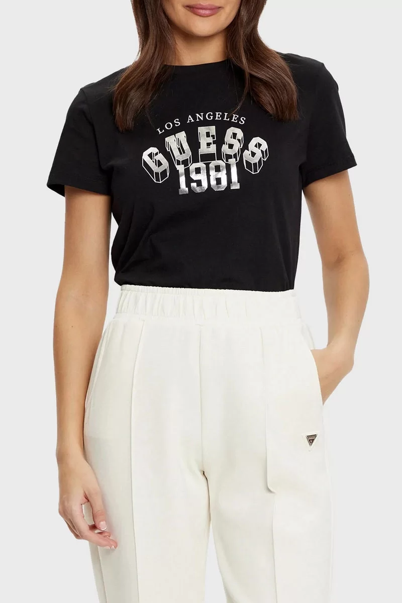 Guess Martına Ss T-Shırt Kadın Siyah T-Shirt V5RI06I3Z14-JBLK