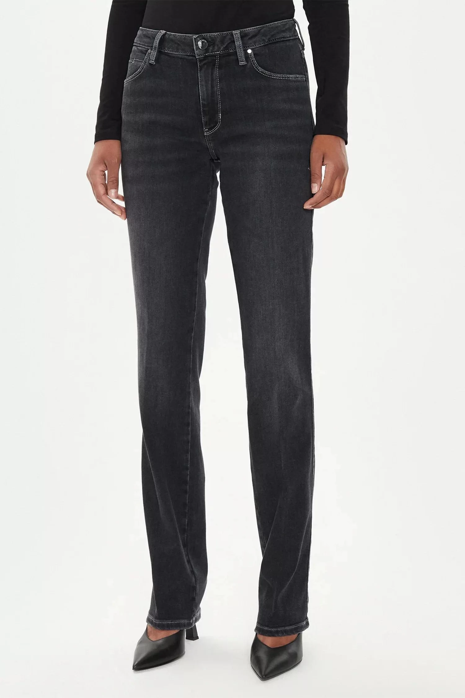 Guess SEXY STRAIGHT POWER Kadın Siyah Jeans W4YA0ID5DY1-C0UN