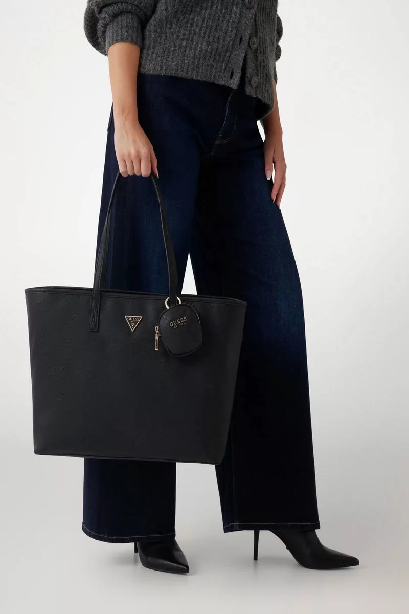 Guess POWER PLAY LARGE TECH TOTE Kadın Siyah Omuz Çantası HWBG9006240-BLA