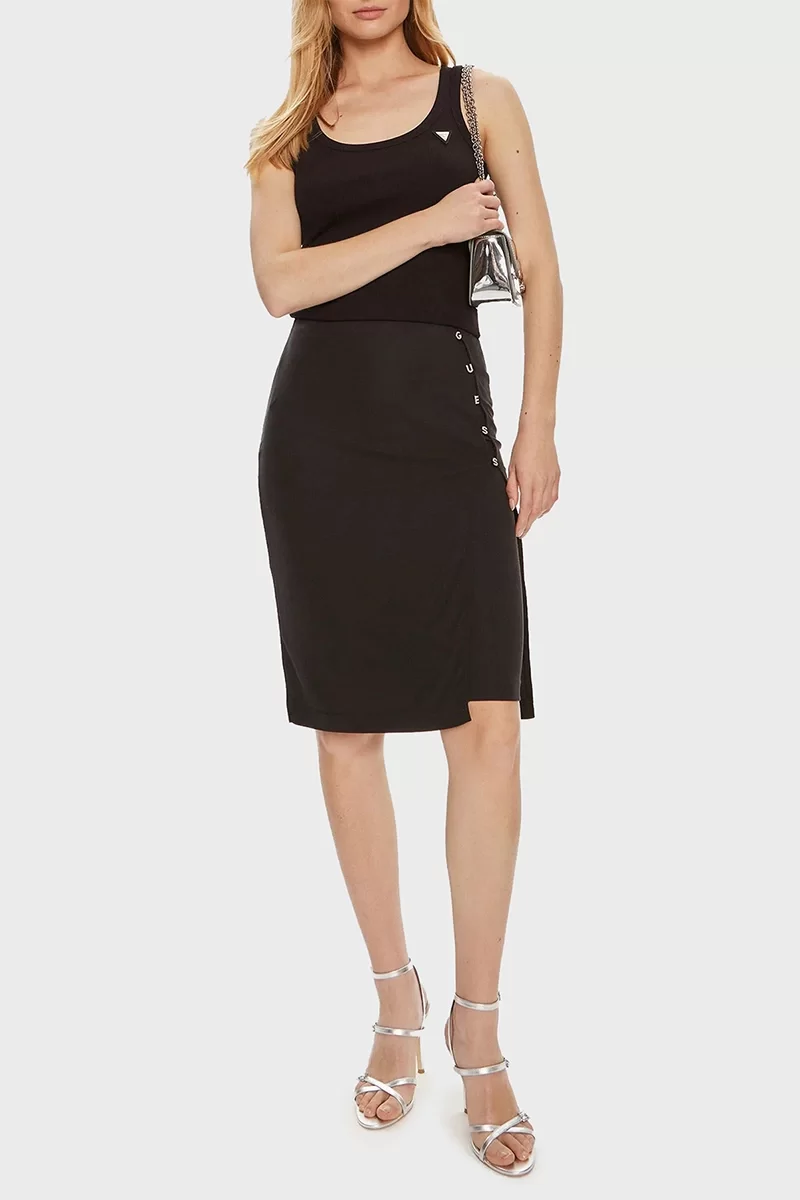 Guess Colette Rıb Tank Kadın Siyah Atlet V4YP06K8RT2-JBLK