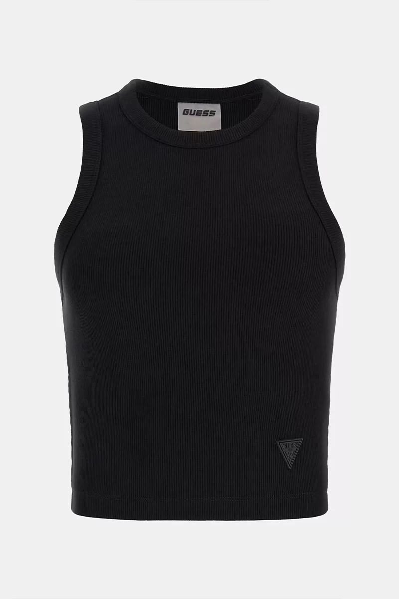 Guess Edıe Tank Top Kadın Siyah Crop V3GP19K8RT2-JBLK