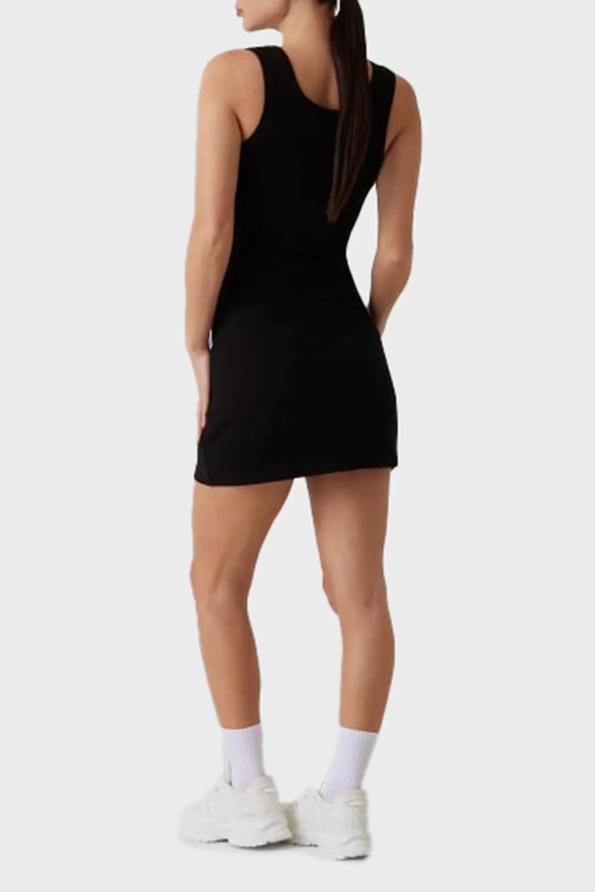 Guess Sunflower Rıb Dress Kadın Siyah Elbise V5GK06K8RT2-JBLK