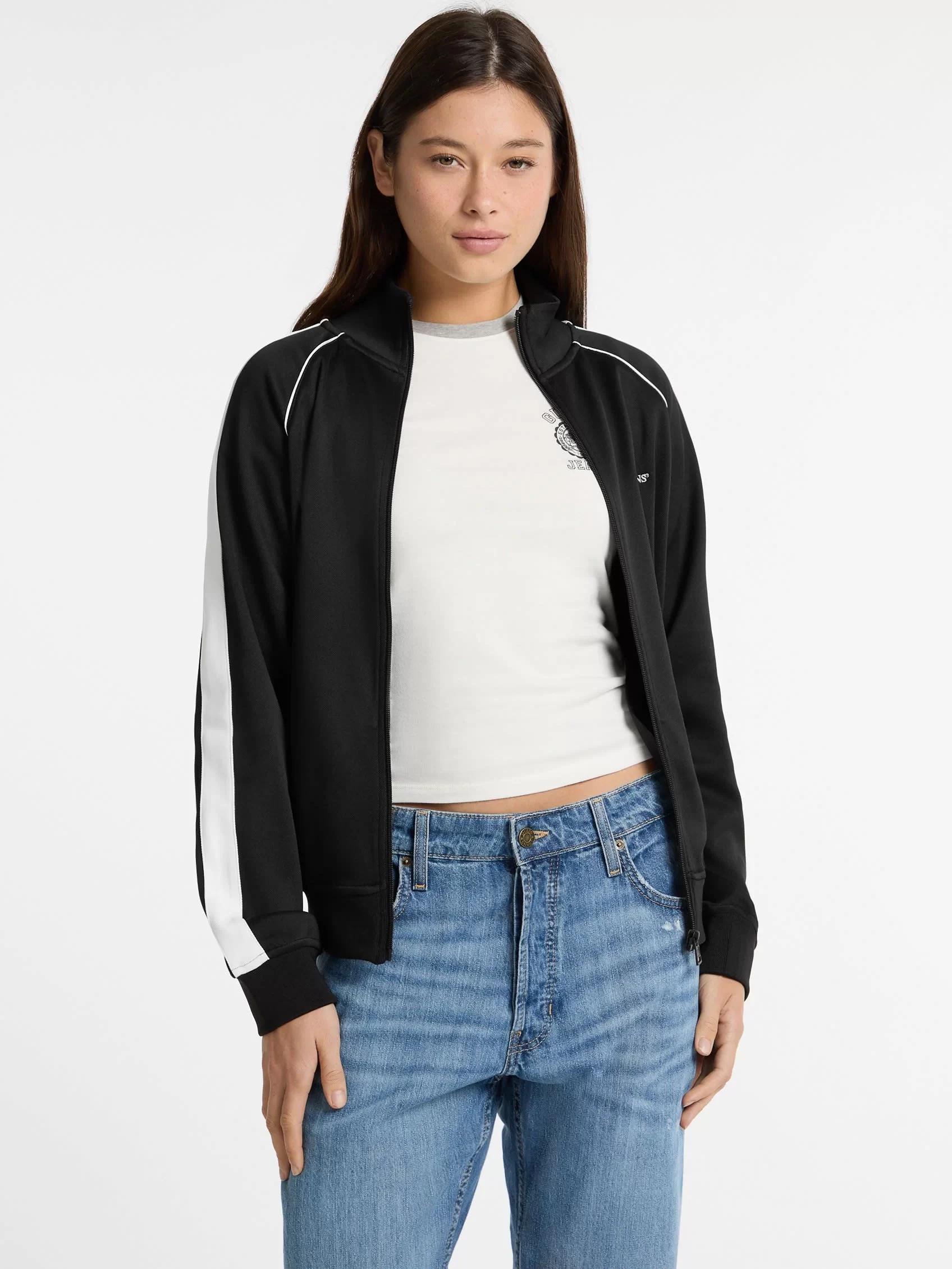 Guess Jeans GJ TRICOT TRACK JACKET Kadın Siyah Eşofman Üstü W5GQ38KB212-JBLK