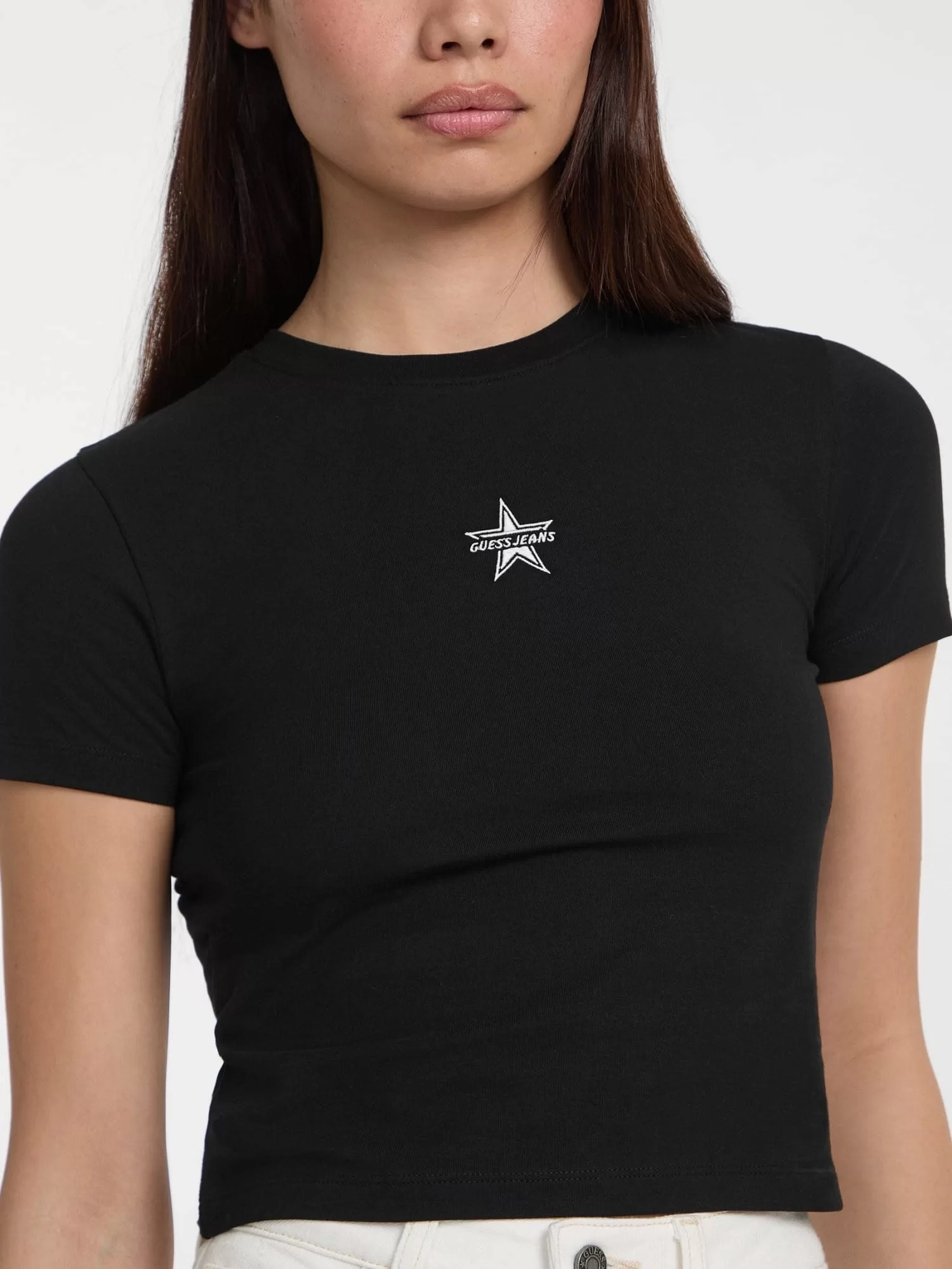 Guess Jeans GJ SS CN BABY EMB STAR TEE Kadın Siyah T-shirt W5GI38J1314-JBLK