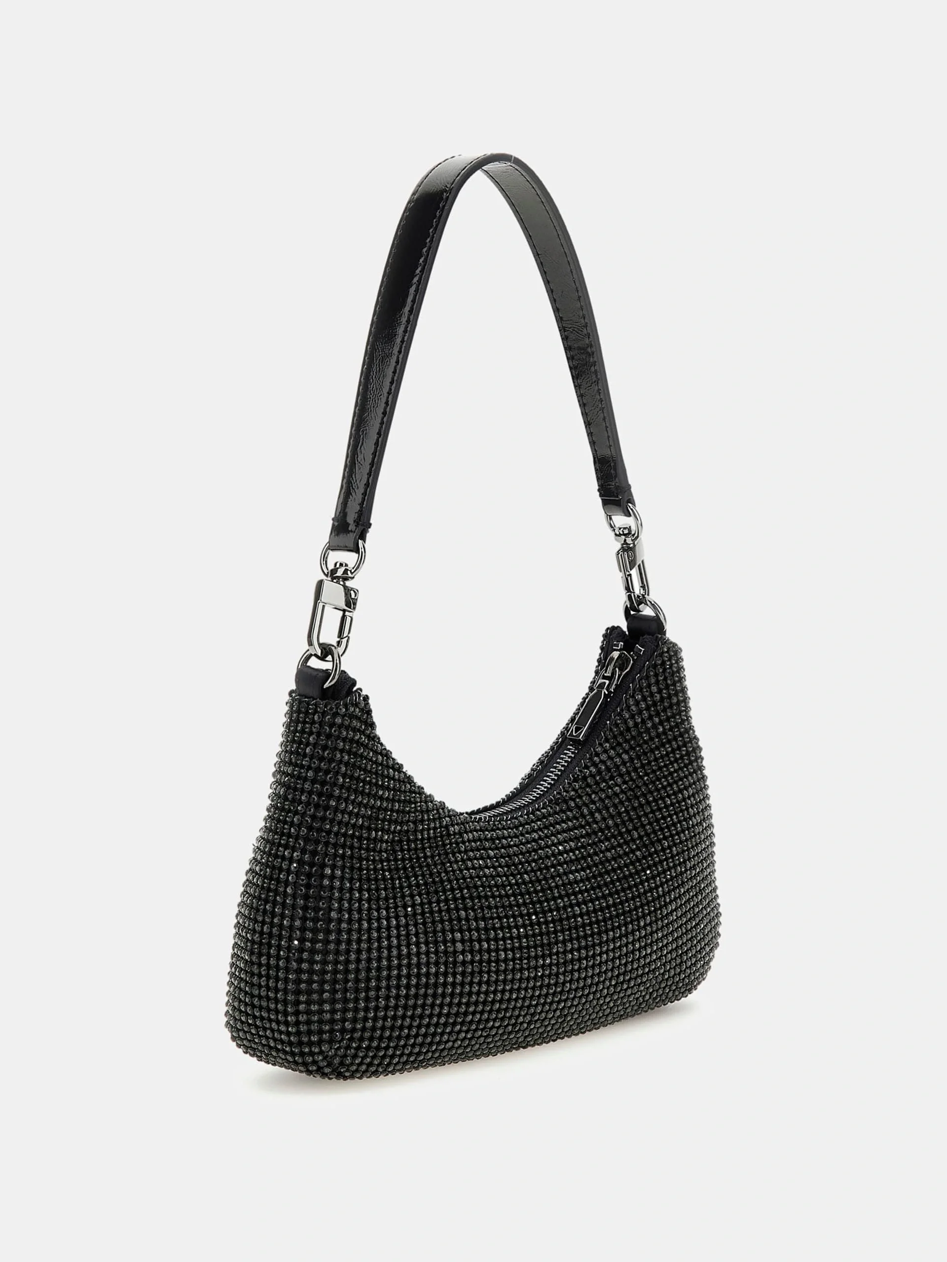 Guess ZALINA MINI TOP ZIP SHLDR BAG Kadın Siyah Omuz Çantası HWRB9350720-BLA