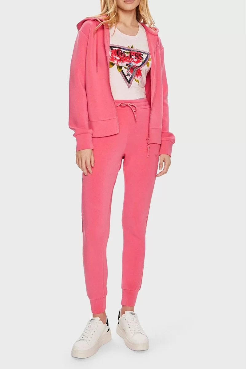 Guess Allıe Scuba Hoodıe Zıp Sweatsh Kadın Pembe Eşofman Üstü V3RQ11K7UW2-G65P