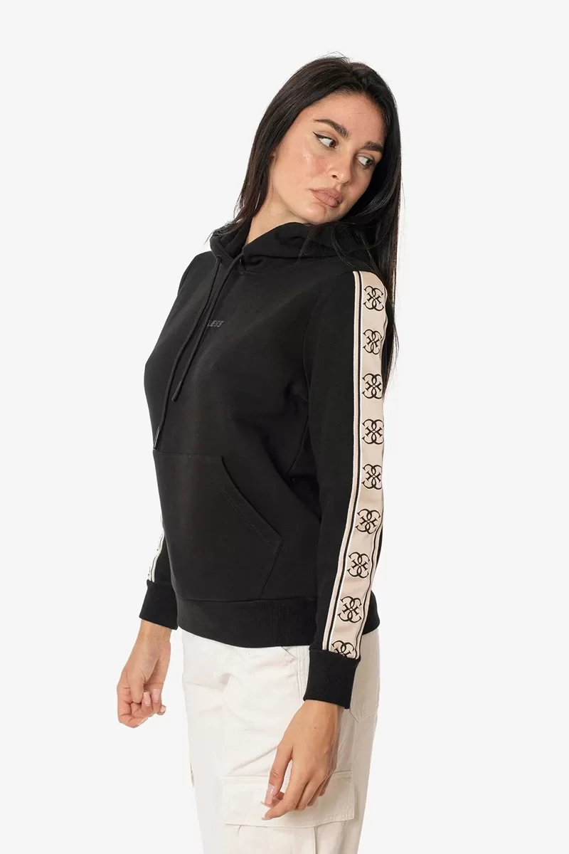 Guess Carla Hooded Sweatshırt Kadın Siyah Sweatshirt V4YQ11KB3P2-JBLK