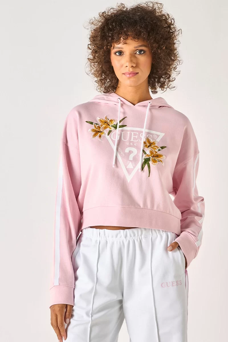 Guess ZOEY HOODIE SWEATSHI Kadın Pembe Sweatshirt V4GQ04KC6V1-A61I