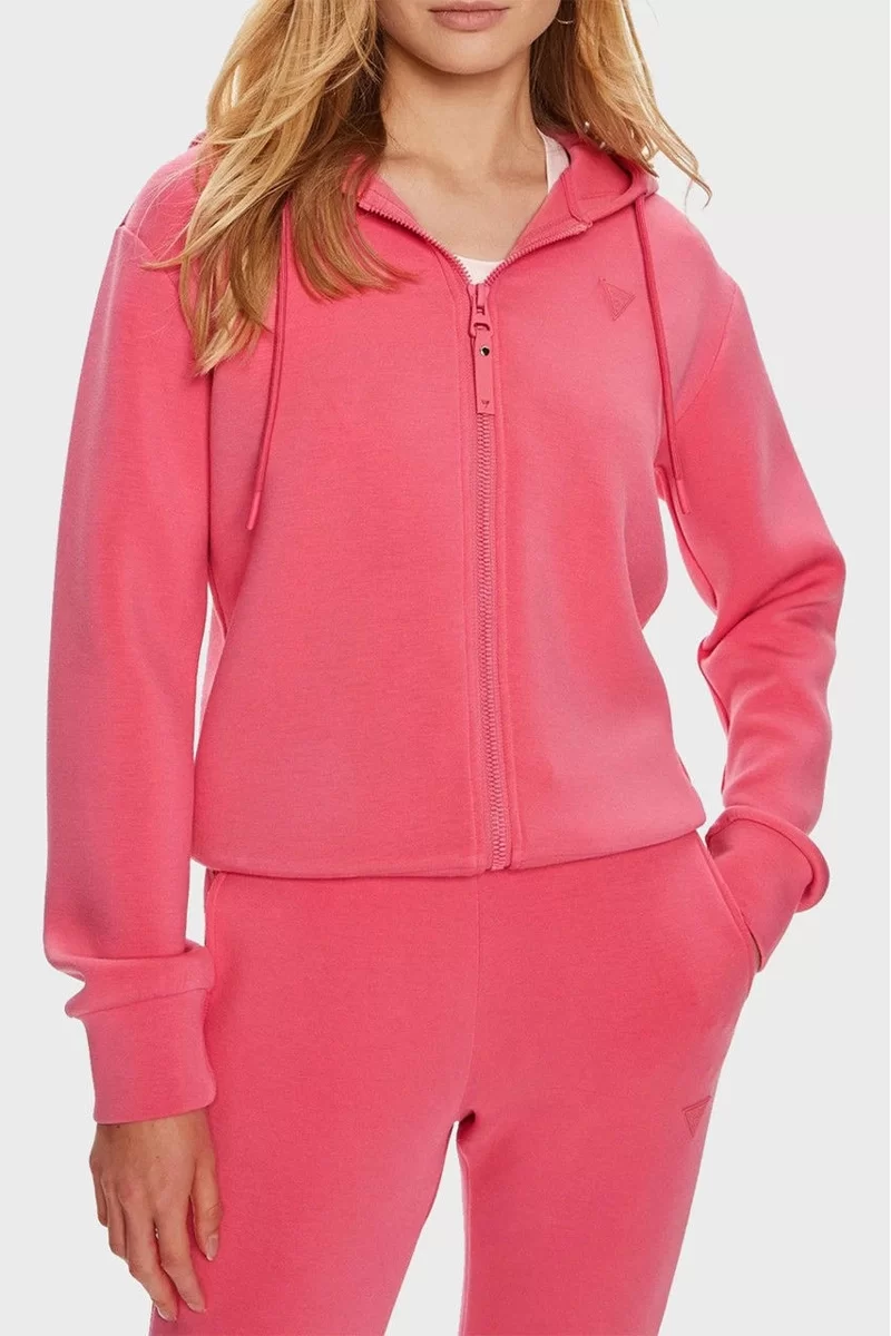 Guess Allıe Scuba Hoodıe Zıp Sweatsh Kadın Pembe Eşofman Üstü V3RQ11K7UW2-G65P