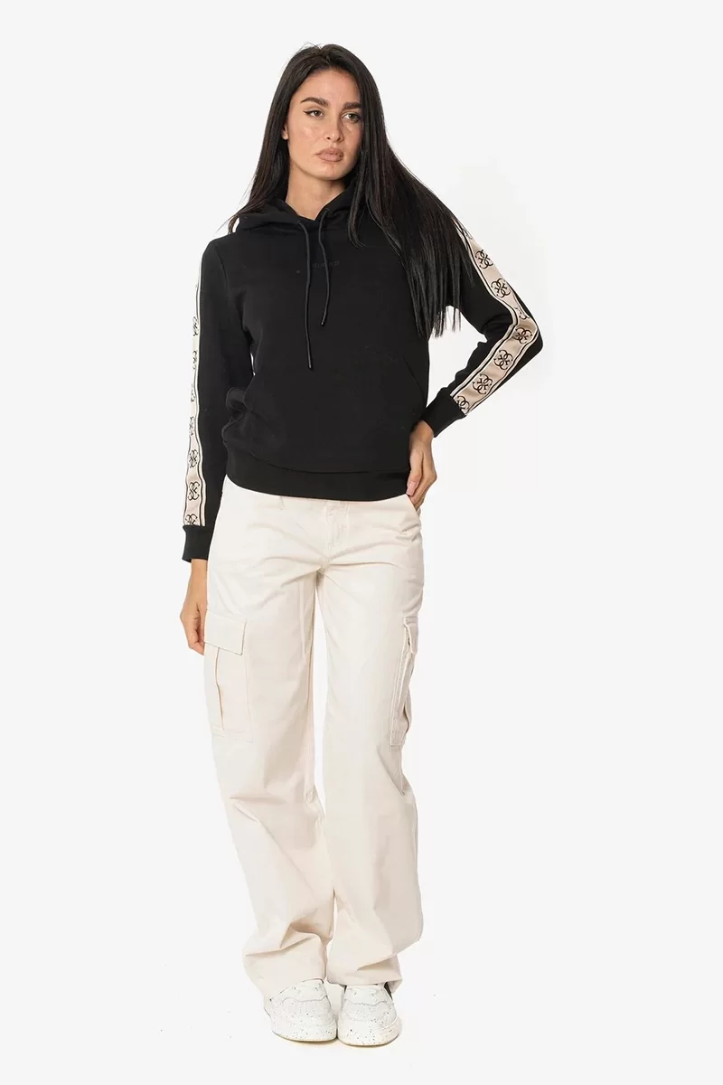 Guess Carla Hooded Sweatshırt Kadın Siyah Sweatshirt V4YQ11KB3P2-JBLK