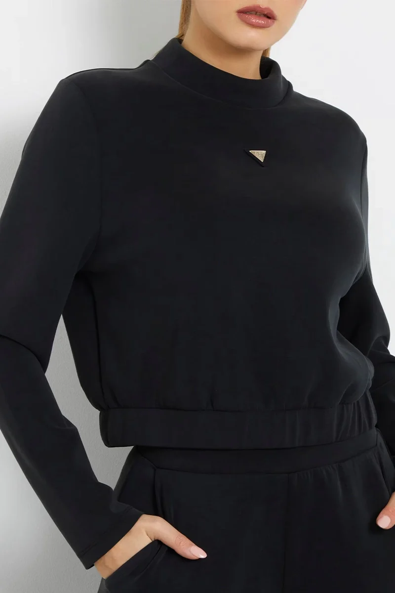Guess Olympe Kadın Siyah Aktif Modal Karışımlı Scuba Sweatshirt V4YQ05KCAY2-JBLK