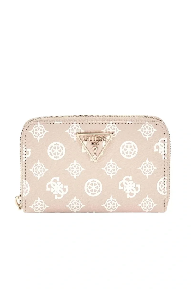 Guess LAUREL SLG MEDIUM ZIP AROUND Kadın Bej Cüzdan SWPG8500140-SDL