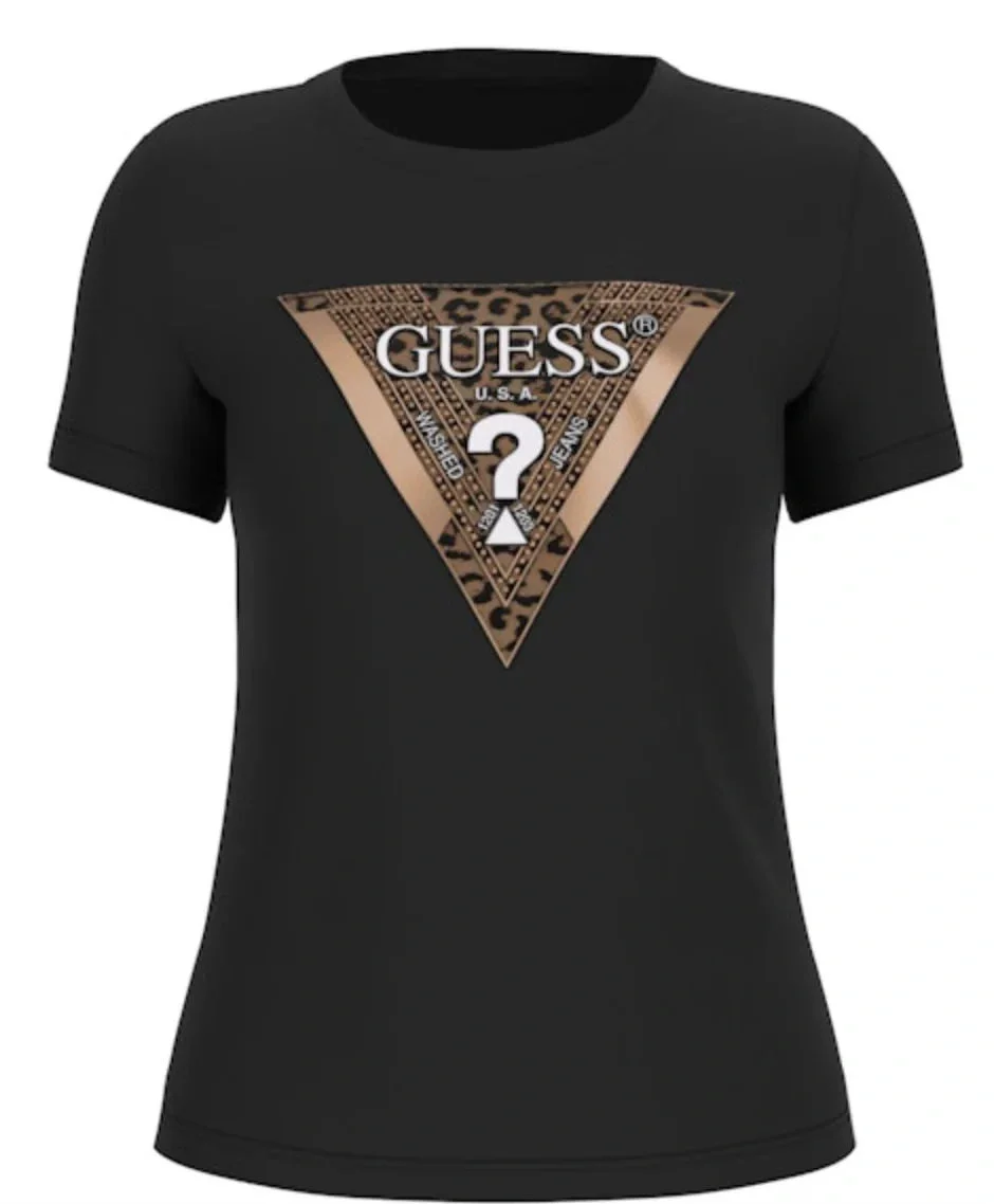 Guess Leo Kadın Siyah Slim Fit T-Shirt W5BI28J1314-JBLK