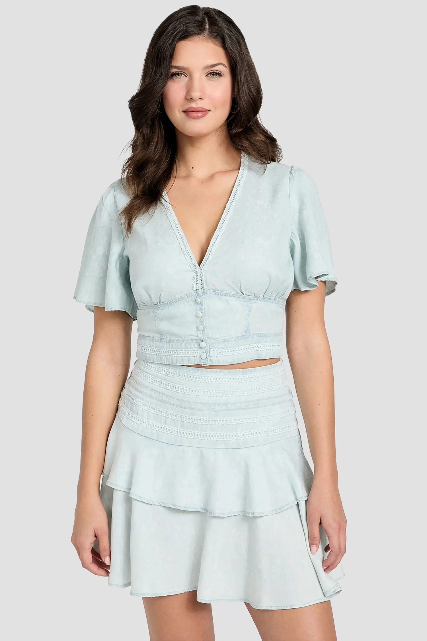 Guess LUIZA TOP Kadın Mavi Etek W5GH82D5N81-TCPA
