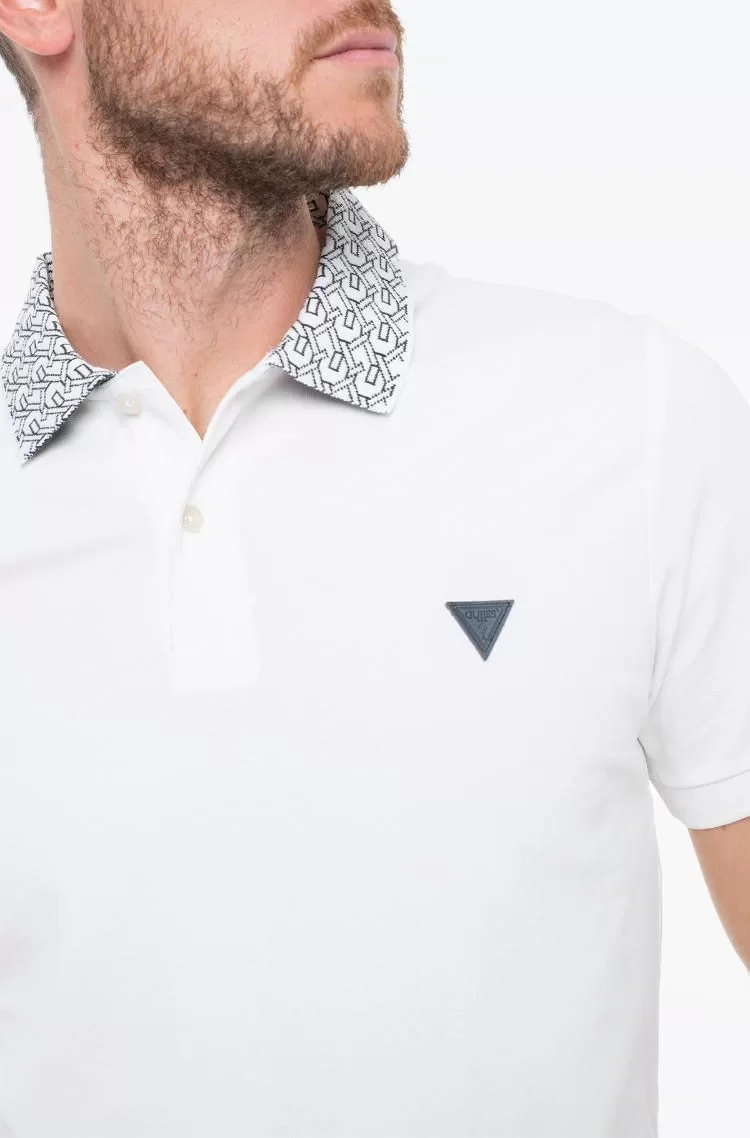 Guess Lyle Erkek Beyaz Slim Fit Polo T-Shirt M5YP60K7O64-G018
