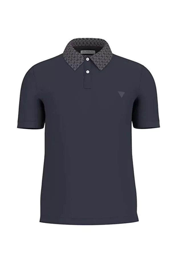 Guess Lyle Erkek Lacivert Slim Fit Polo T-Shirt M5YP60K7O64-G7V2