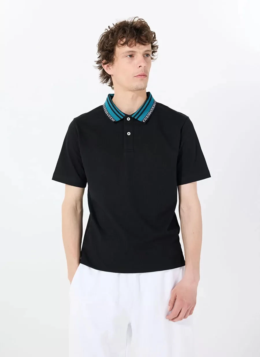 Guess LYLE SS POLO Erkek Siyah T-shirt M5RP60K7O64-JBLK