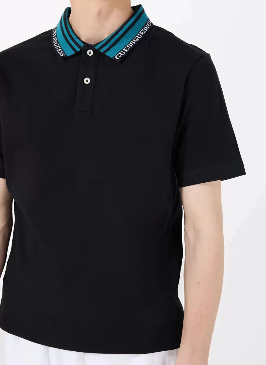 Guess LYLE SS POLO Erkek Siyah T-shirt M5RP60K7O64-JBLK