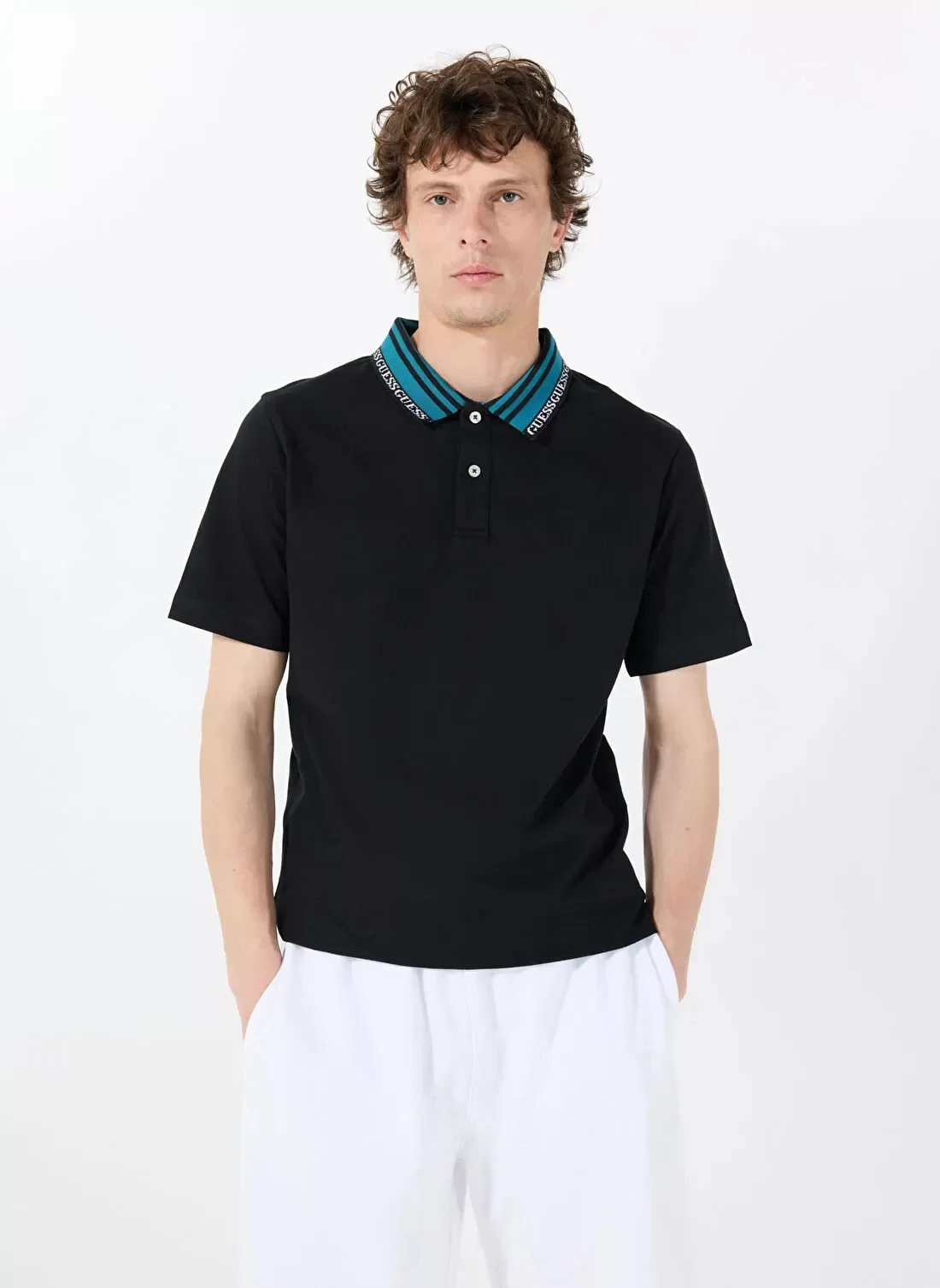 Guess LYLE SS POLO Erkek Siyah T-shirt M5RP60K7O64-JBLK