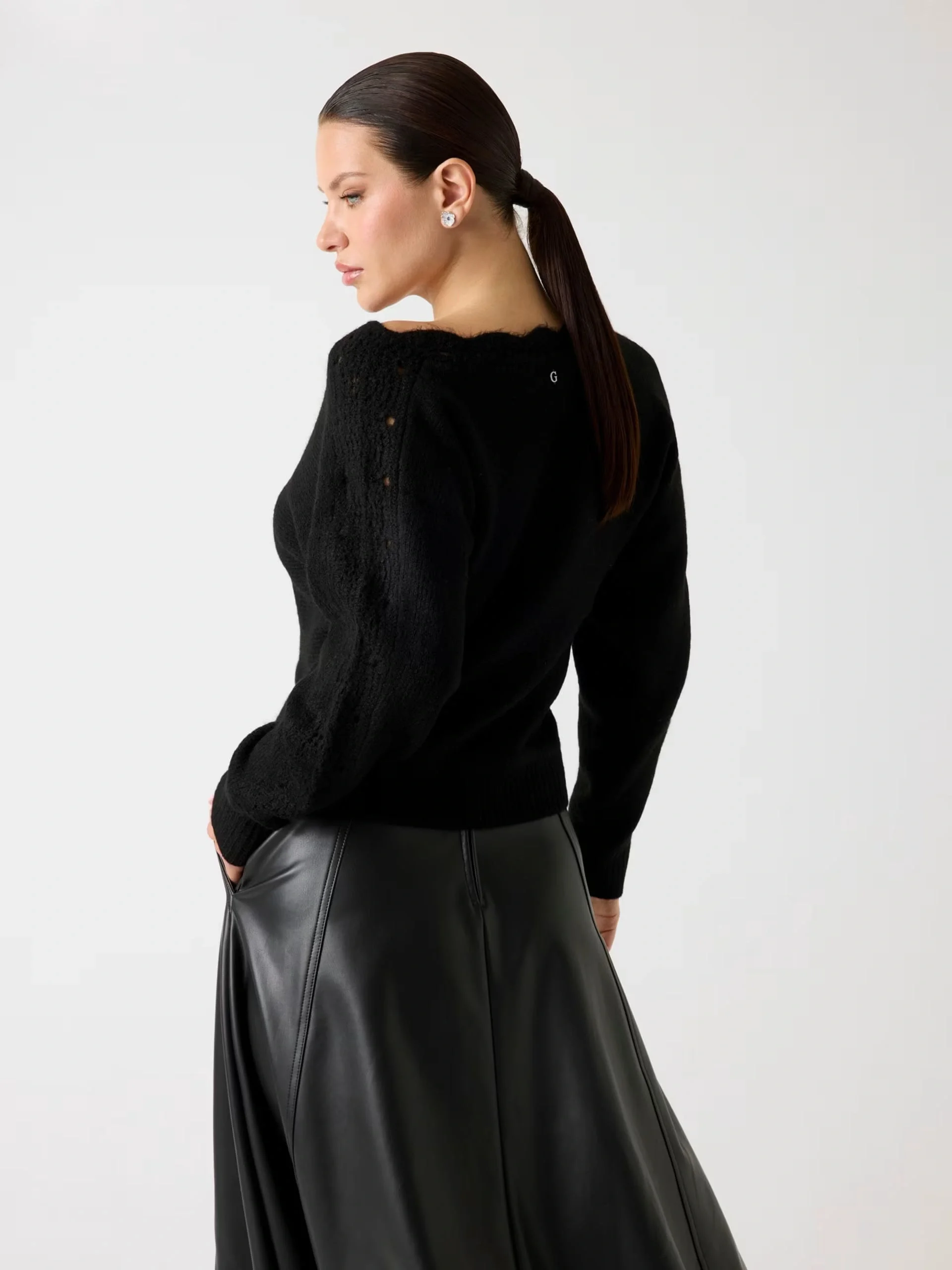 Guess Malorie Kadın Siyah Triko W5PR0WZ3B50-JBLK