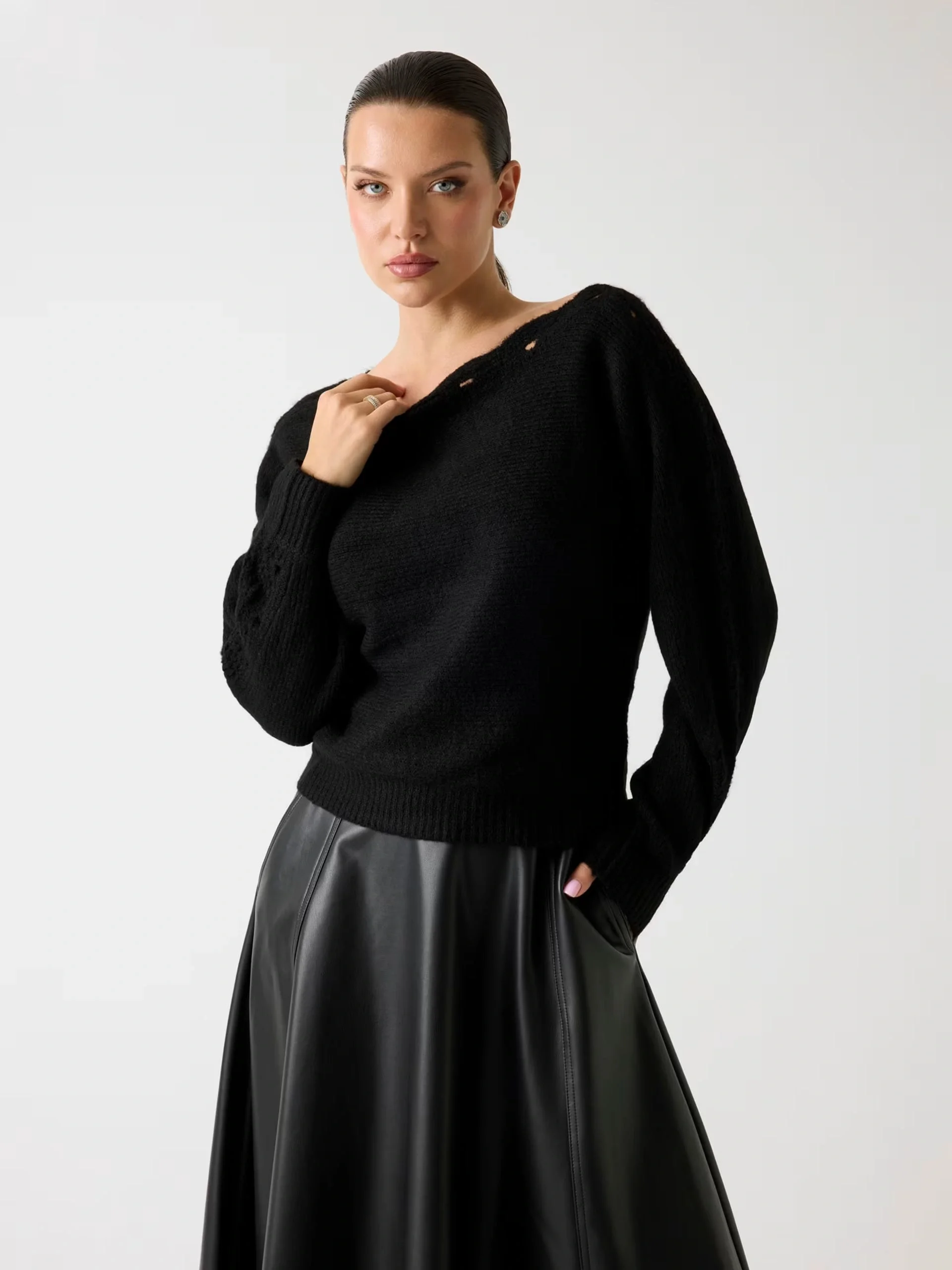 Guess Malorie Kadın Siyah Triko W5PR0WZ3B50-JBLK