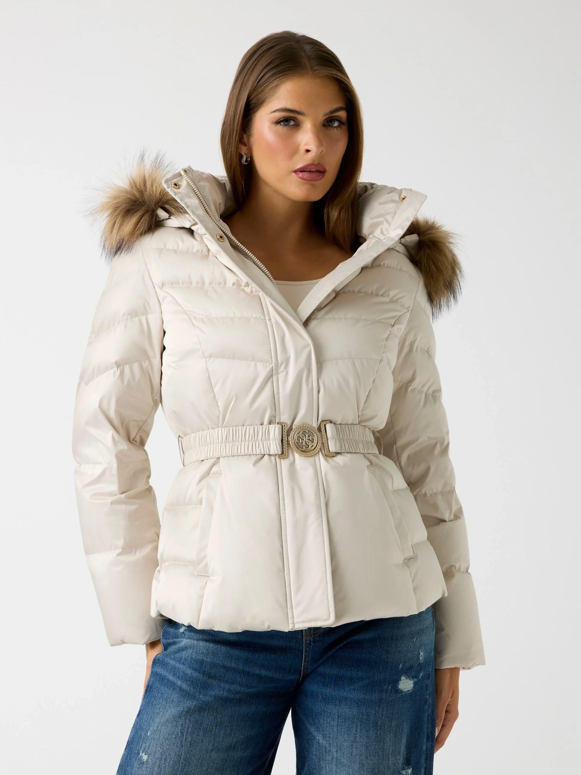 Guess Marina Kadın Krem Ceket W5BL31W2802-A115