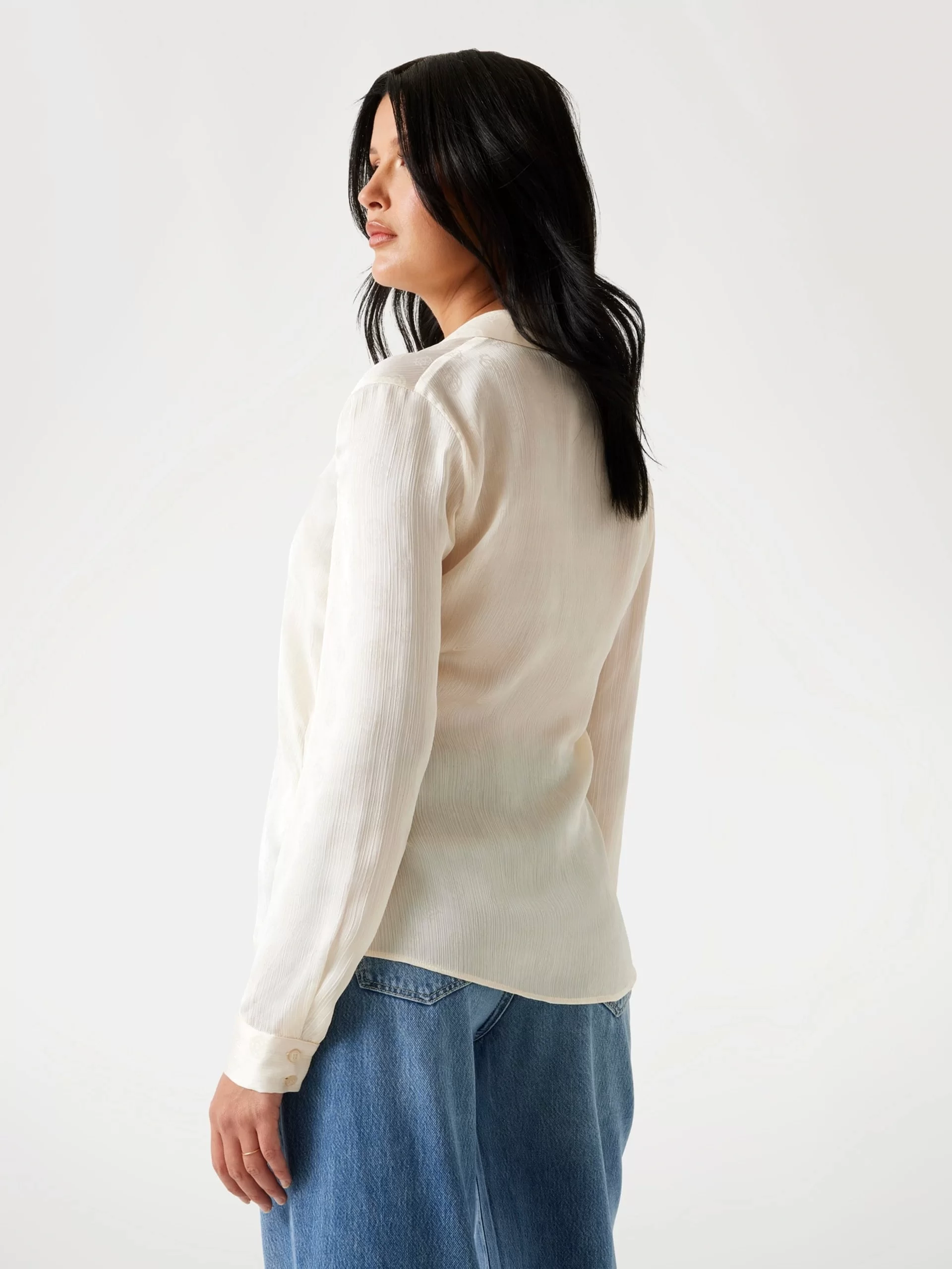 Guess Marthe Kadın Krem Relaxed Fit Gömlek W5YH1AWHCR2-G1F7