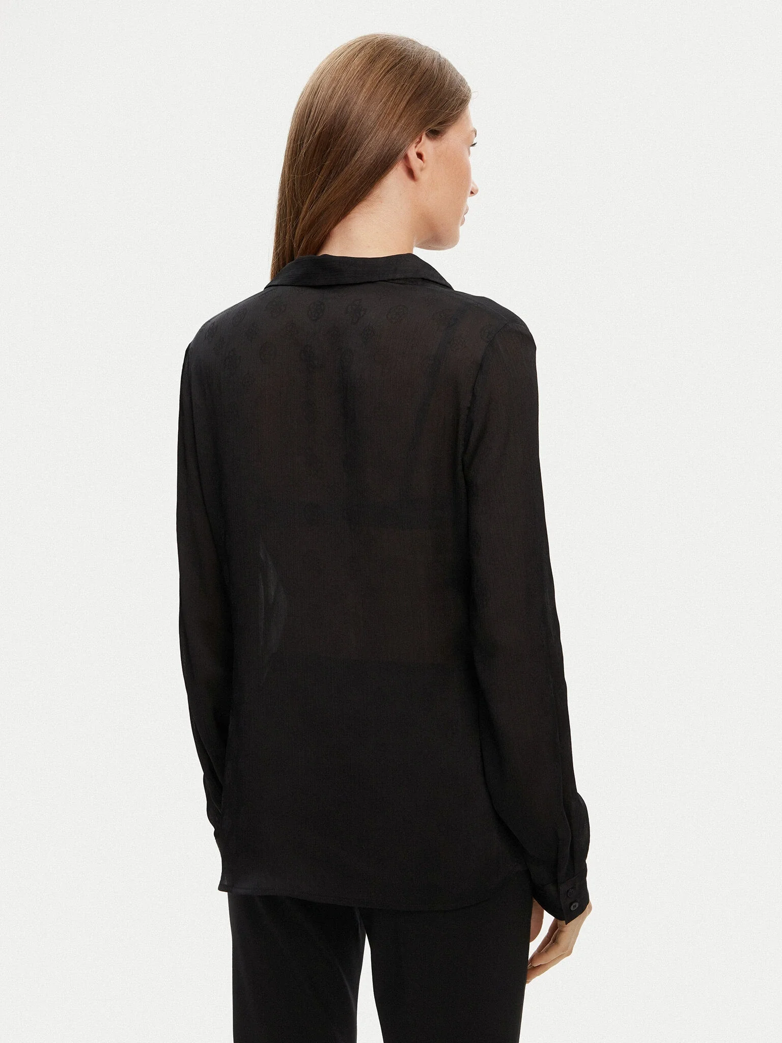 Guess Marthe Kadın Siyah Relaxed Fit Gömlek W5YH1AWHCR2-JBLK
