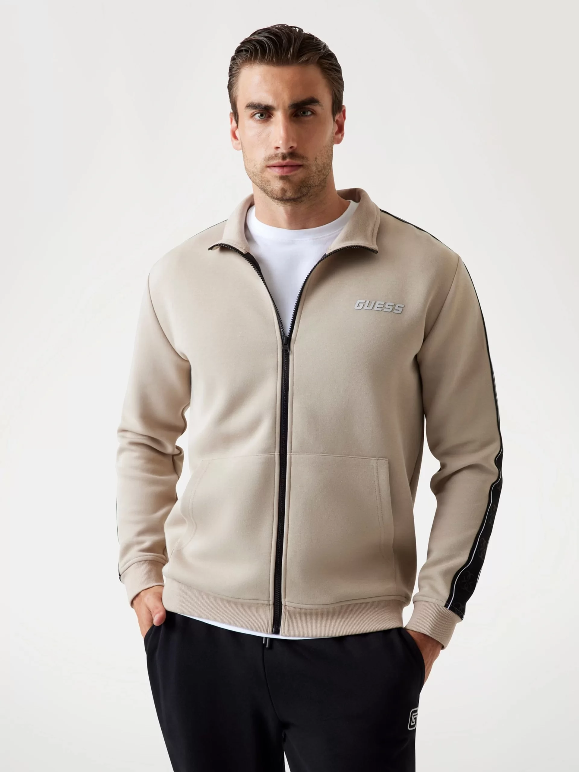 Guess Mickey Erkek Bej Aktif Sweatshirt Z2YQ10KB3P2-G1CA