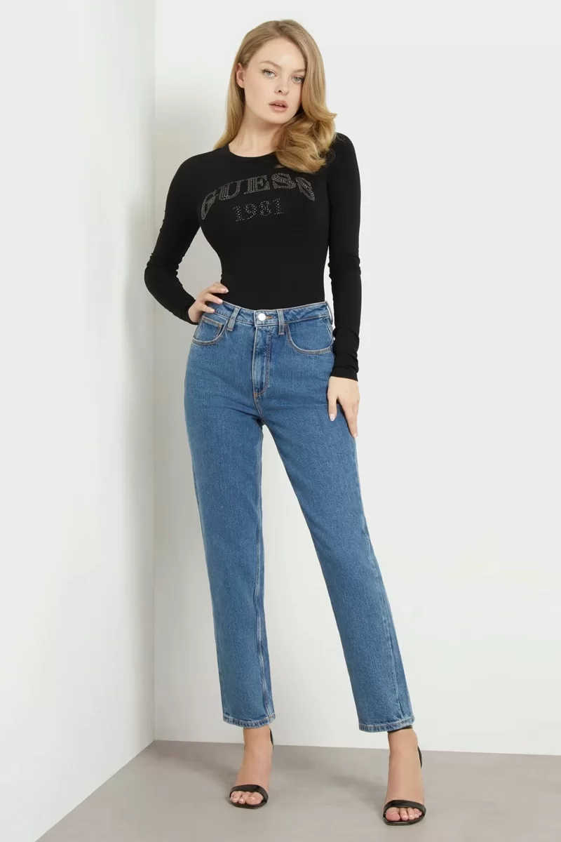 Guess MOM JEAN Kadın Mavi Jeans W2YA21D4NH5-AUMD