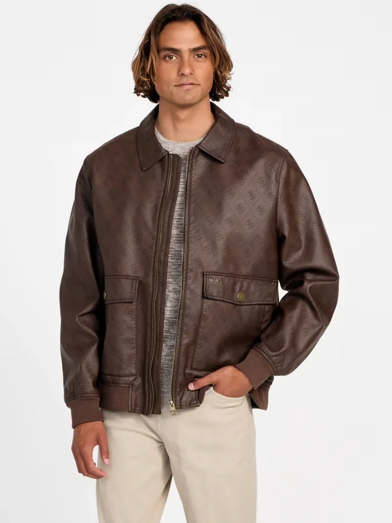 Guess Monogram Erkek Kahverengi Ceket M5YL01WGUC0-P1KO