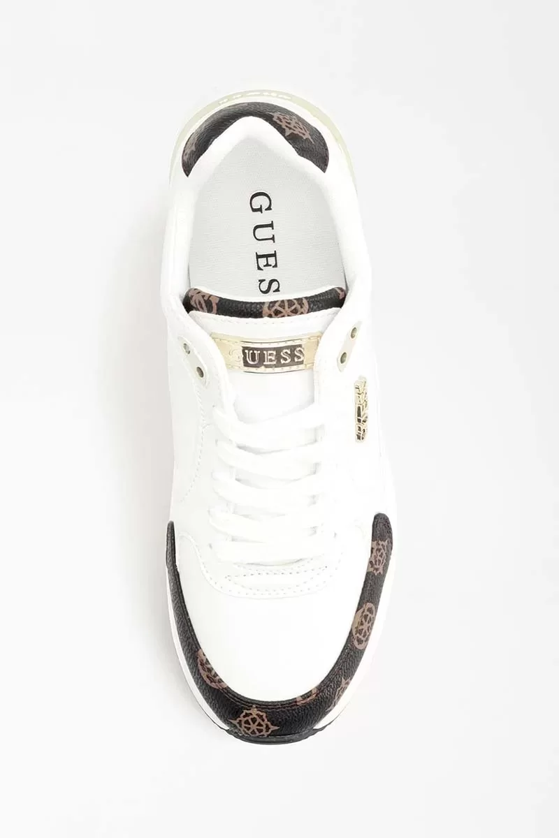Guess Moxea/Actıve Lady/Leather Lıke Kadın Beyaz Sneaker FL5MOXFAL12-WHBR