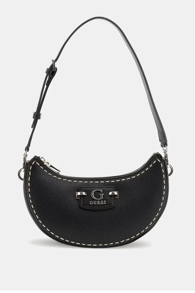 Guess NASTRA TOP ZIP SHOULDER BAG Kadın Siyah Omuz Çantası HWBG9637170-BLA