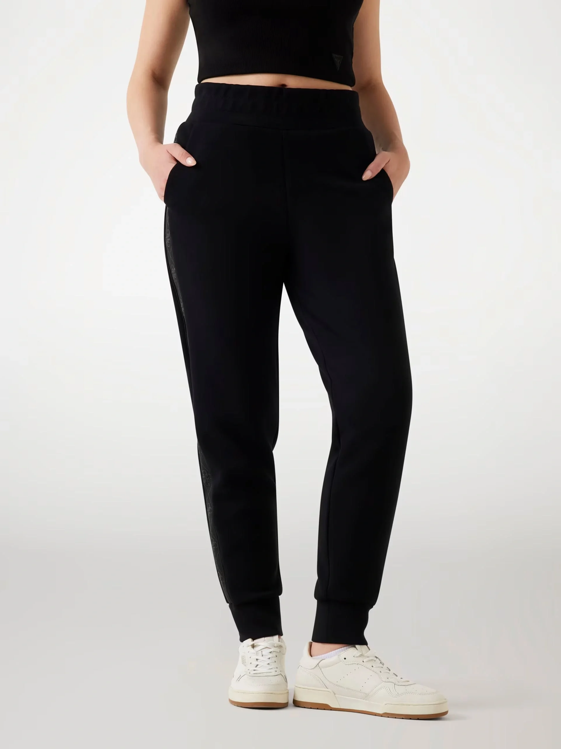 Guess New Victoire Kadın Siyah Scuba Pantolon W5YB11KBYE2-JBLK