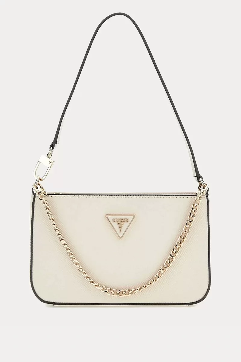 Guess NOELLE MINI TOP ZIP SHOULDER Kadın Ekru Mini Çanta HWZG7879720-BON
