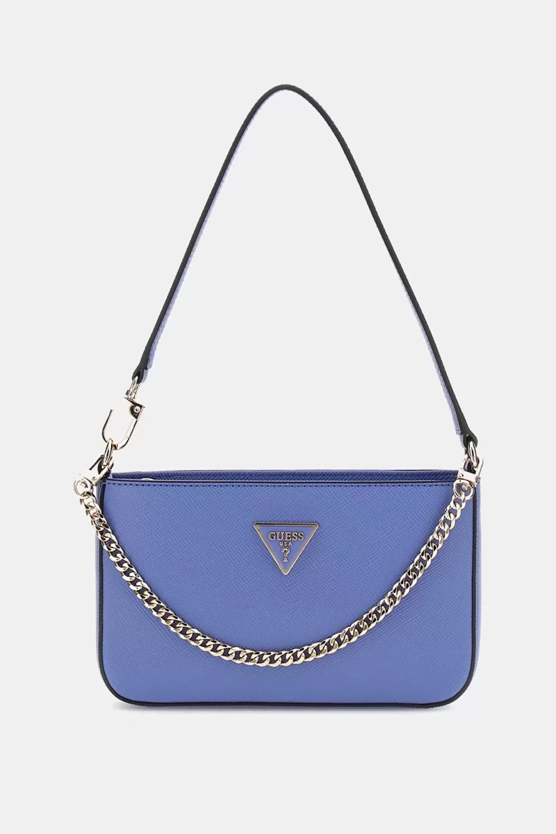 Guess NOELLE MINI TOP ZIP SHOULDER Kadın Mavi Mini Çanta HWZG7879720-STU