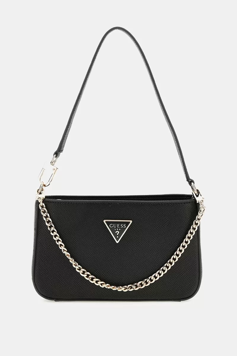 Guess NOELLE MINI TOP ZIP SHOULDER Kadın Siyah Mini Çanta HWZG7879720-BLA