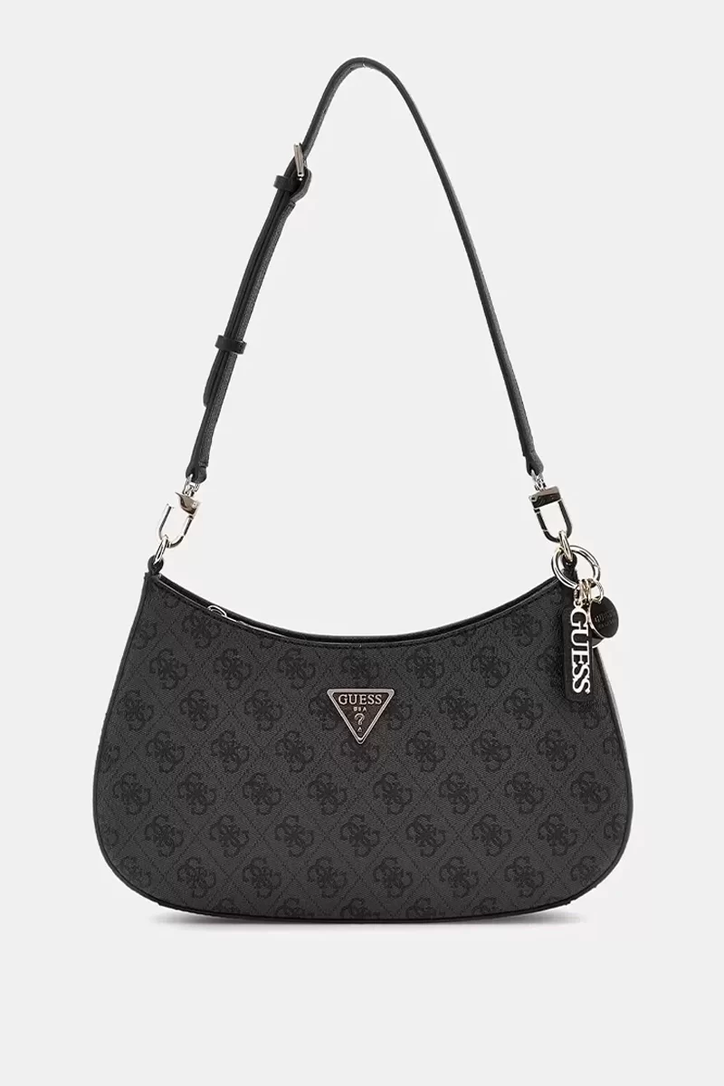 Guess Noelle Top Zıp Shoulder Bag Kadın Antrasit Omuz Çantası HWBG7879180-CLO