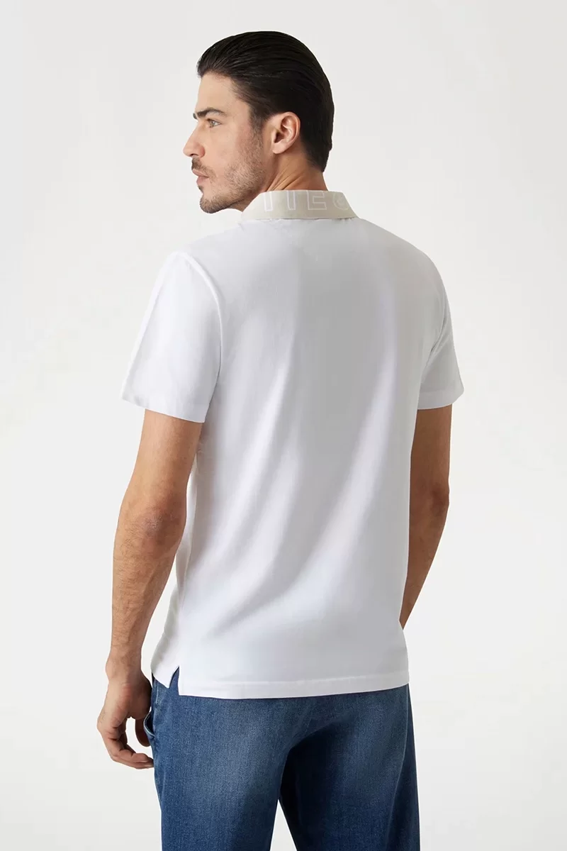 Guess Nolan Ss Polo Erkek Beyaz T-Shirt M5GP66J1314-G011