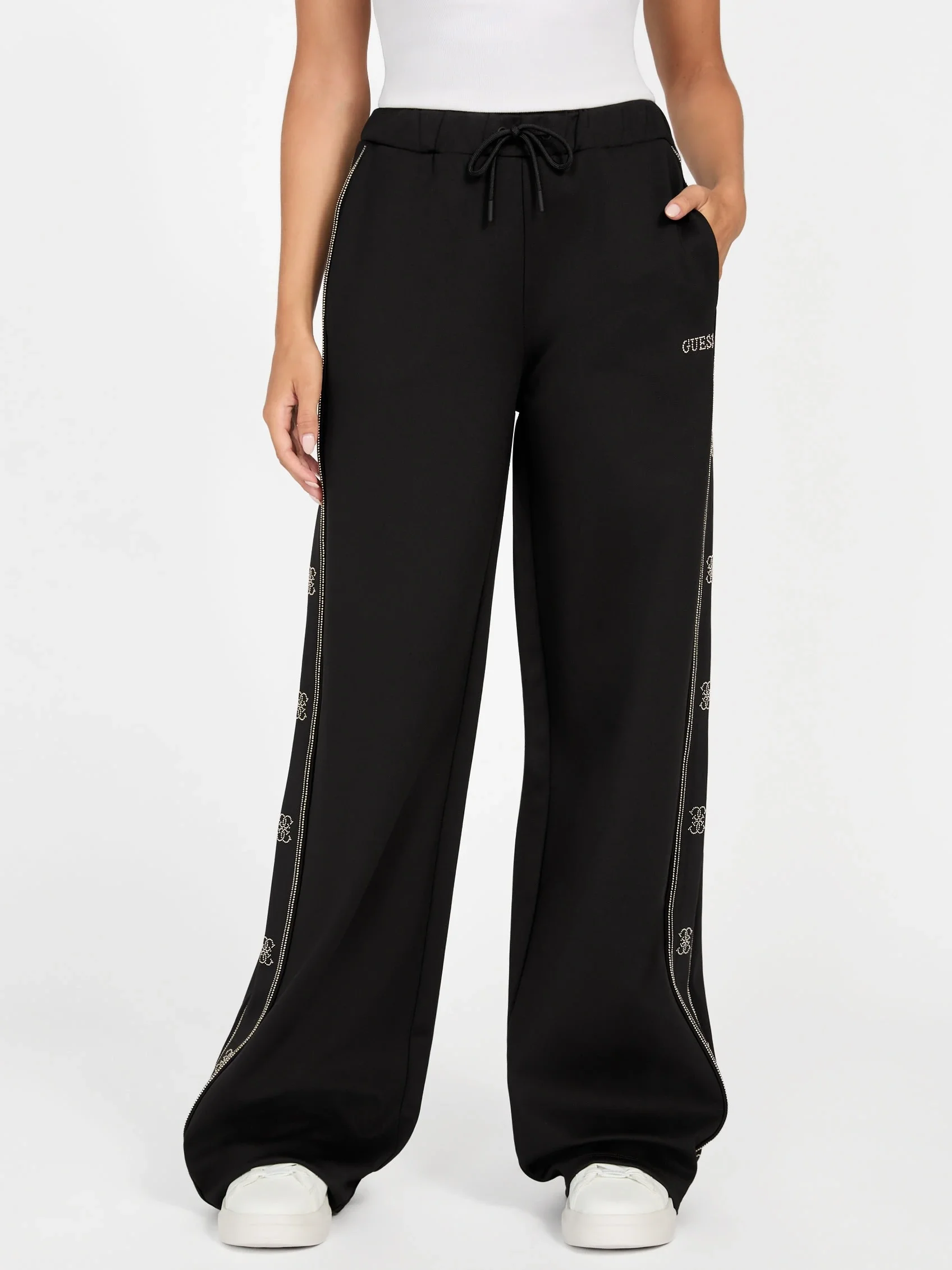 Guess Octavia Kadın Siyah Aktif Palazzo Fit Eşofman Altı V5BB12KCX22-JBLK