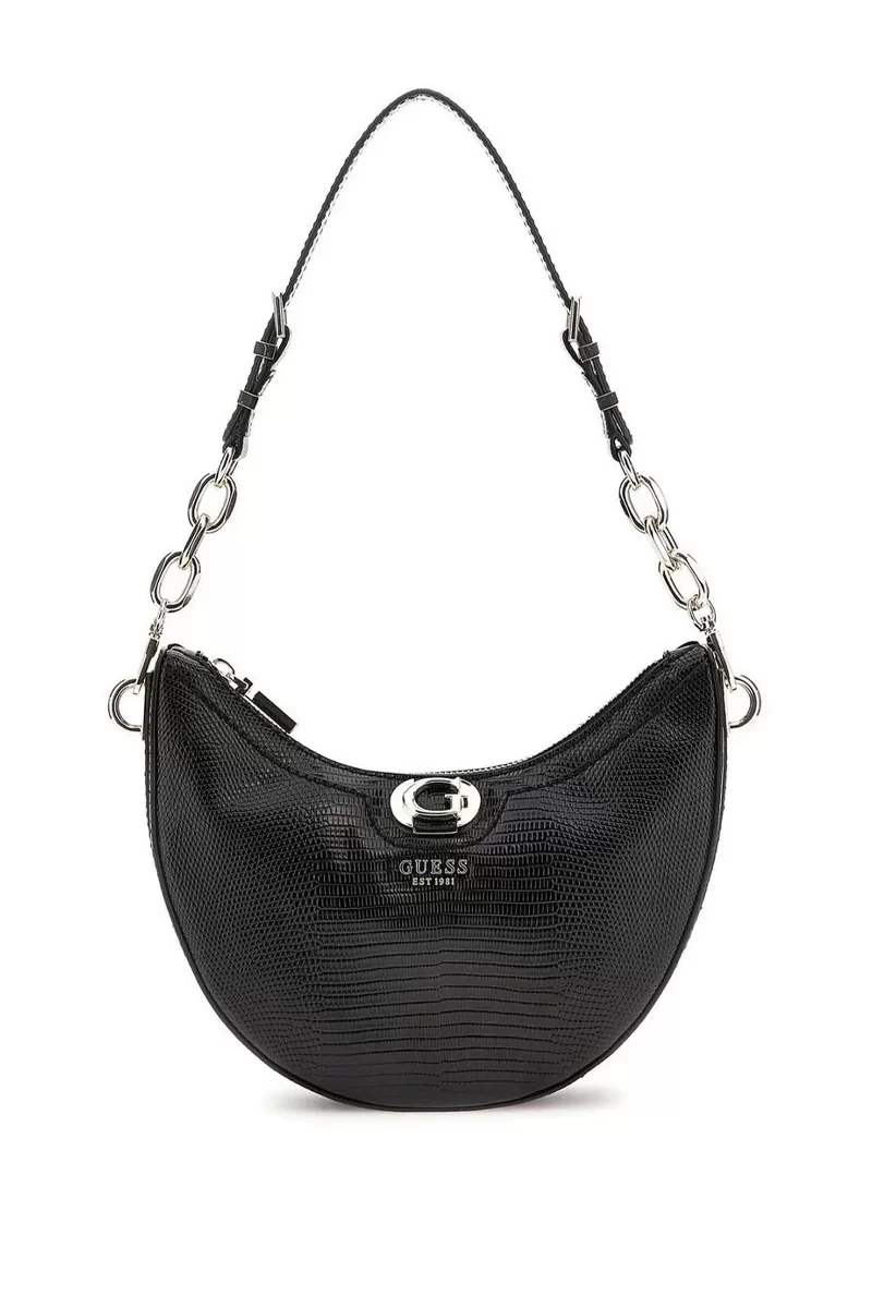 Guess ORLINA TOP ZIP SHOULDER BAG Kadın Siyah Omuz Çantası HWKG9531180-BLA