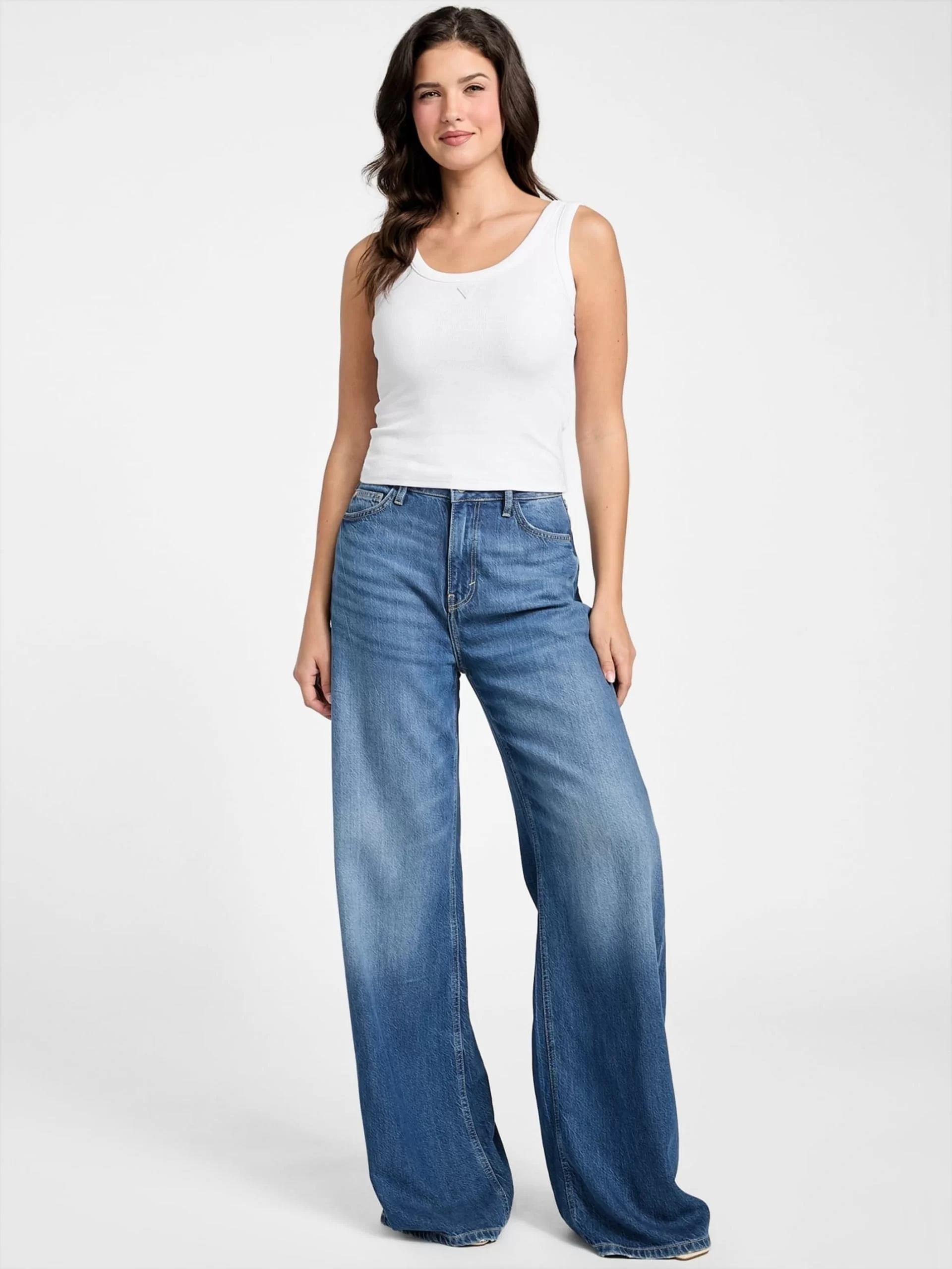 Guess Patch Kadın Beyaz Top W5YP54KA0H1-G011