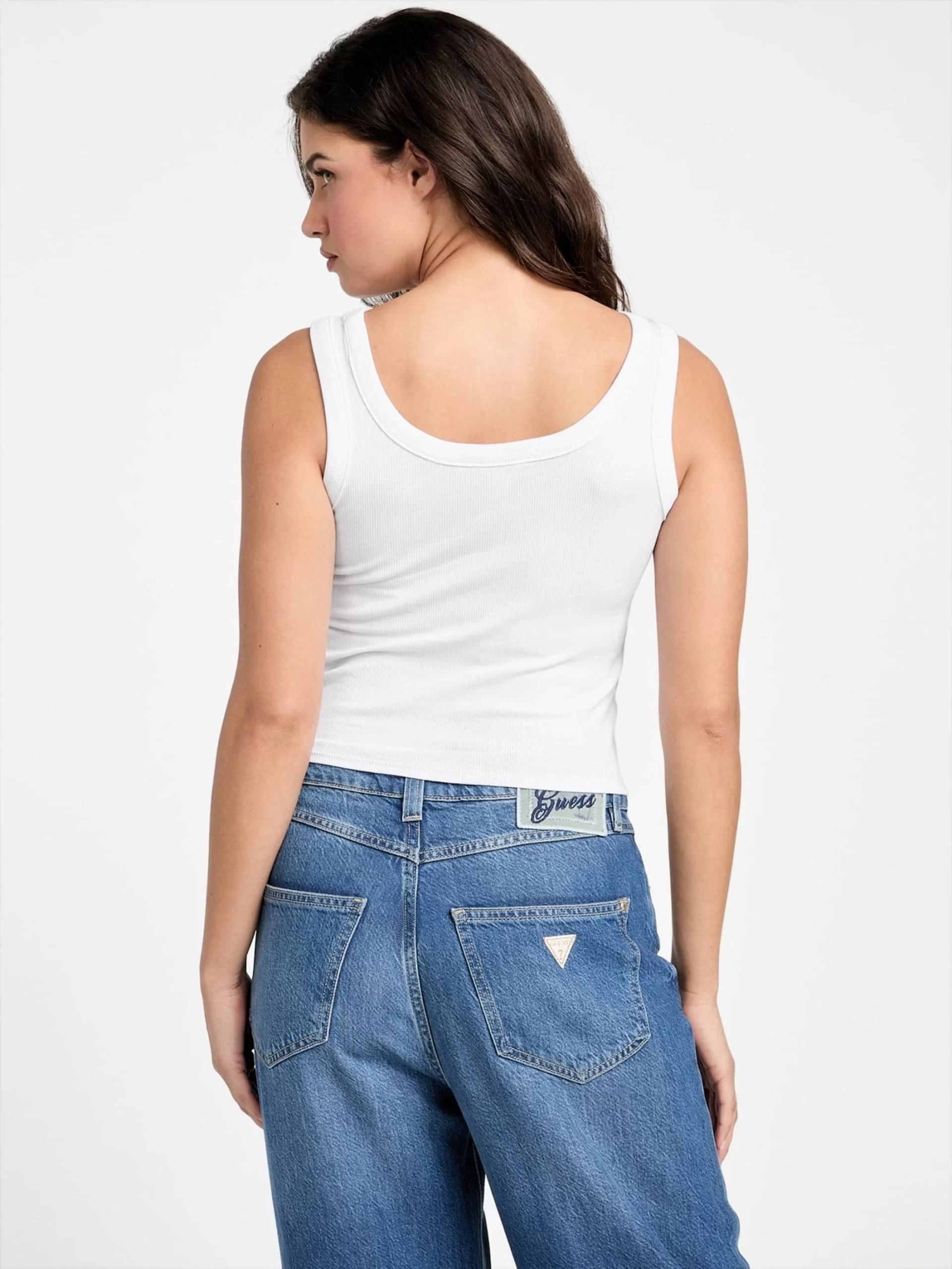 Guess Patch Kadın Beyaz Top W5YP54KA0H1-G011