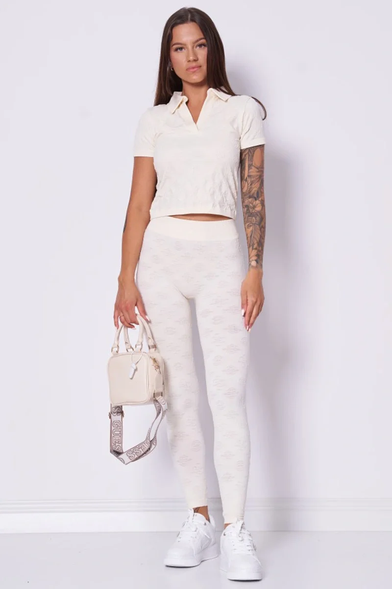 Guess Peony Kadın Krem Aktif Top V5YP10Z3OA0-F0EQ