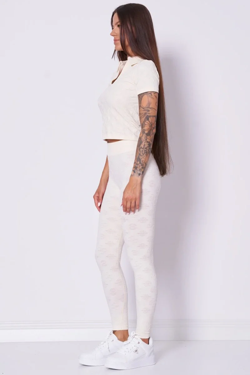 Guess Peony Kadın Krem Aktif Top V5YP10Z3OA0-F0EQ