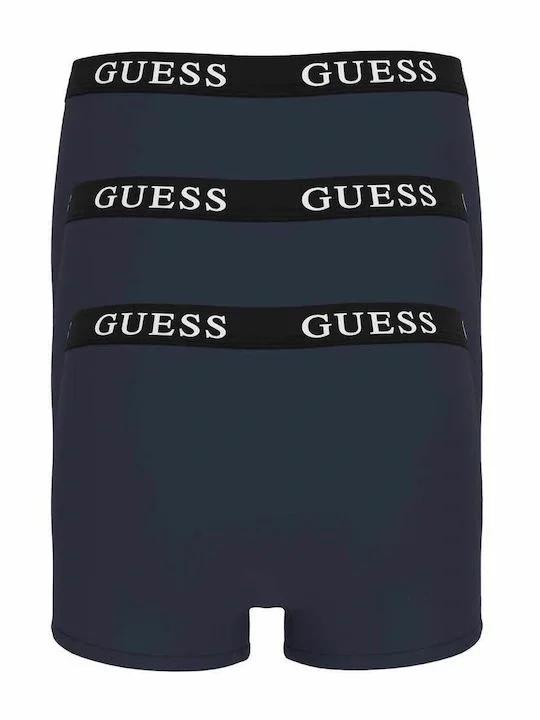 Guess Placed Logo Erkek Lacivert 3Lü Boxer Paketi U4RG04K6YW0-G7V2