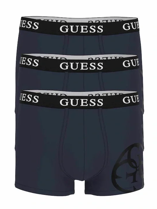 Guess Placed Logo Erkek Lacivert 3Lü Boxer Paketi U4RG04K6YW0-G7V2
